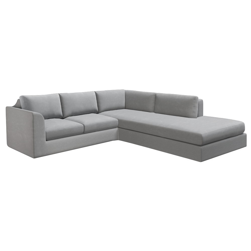 Custom Sectional Sofa Slipcover with Right Facing Bumper