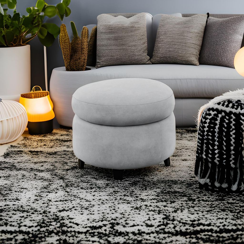 Custom Slipcover Ottoman - Round