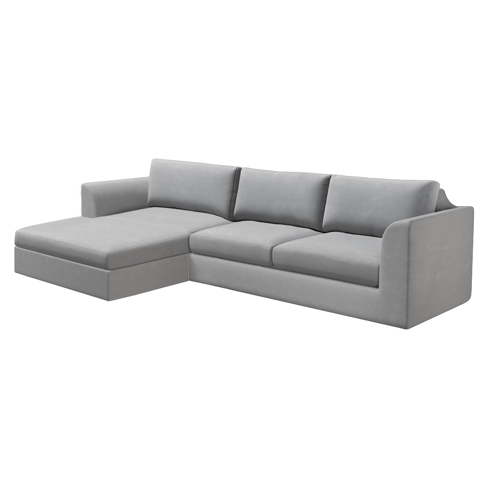 Custom Sectional Sofa Slipcover with Left Facing Chaise