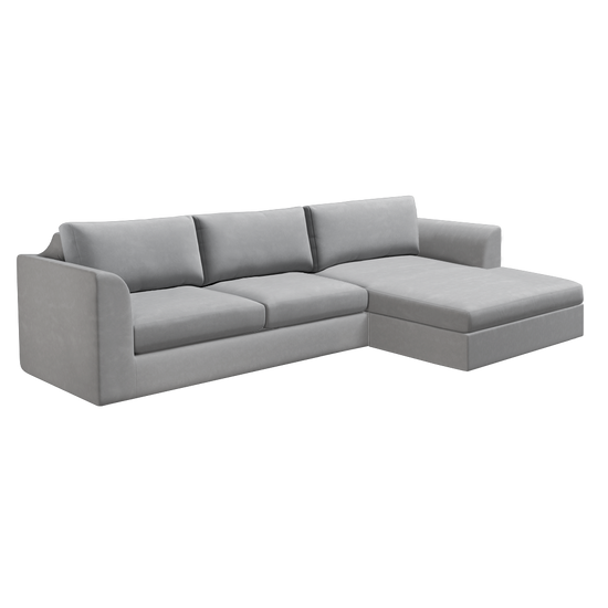 Custom Sectional Sofa Slipcover with Right Facing Chaise