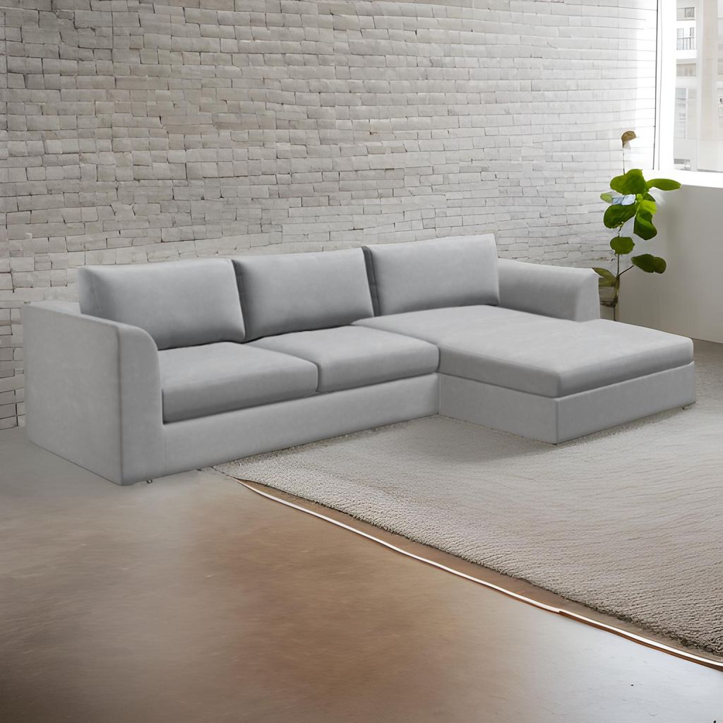 Custom Sectional Sofa Slipcover with Right Facing Chaise